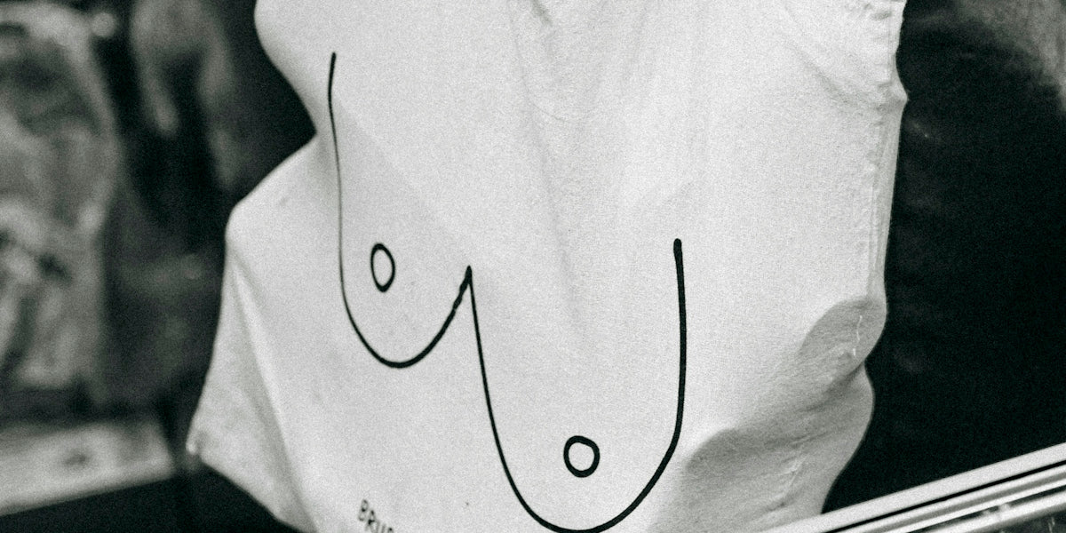 a white bag with a black outline on it
